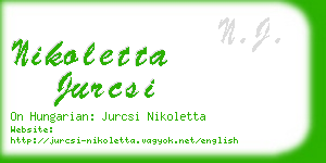 nikoletta jurcsi business card